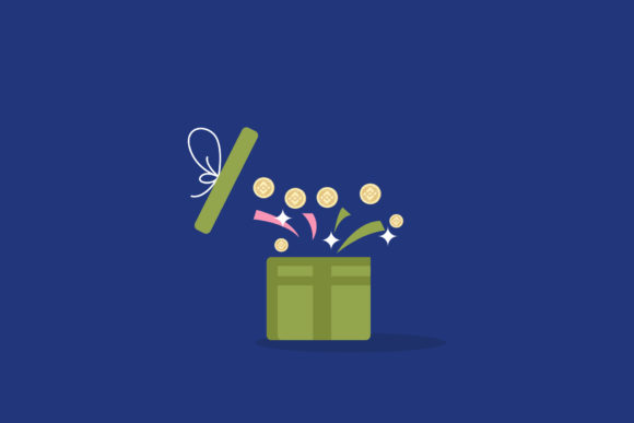 Binance Christmas Surprise Gift Box Illustration