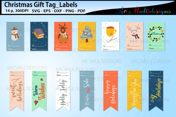 Christmas and New Year Gift Cards Bundle Illustrations