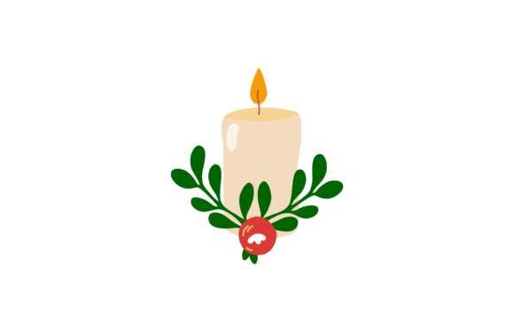 Christmas Candle Decoration Ornament Illustrations
