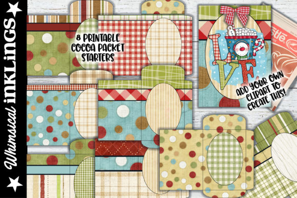 Christmas Cocoa Packet Starters Illustrations