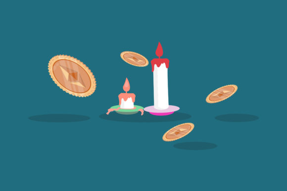 Christmas Ethereum Candles Melt 3D Art Illustrations