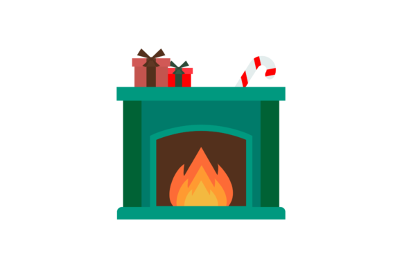 Christmas Fireplace Vector-244 Illustrations for Branding