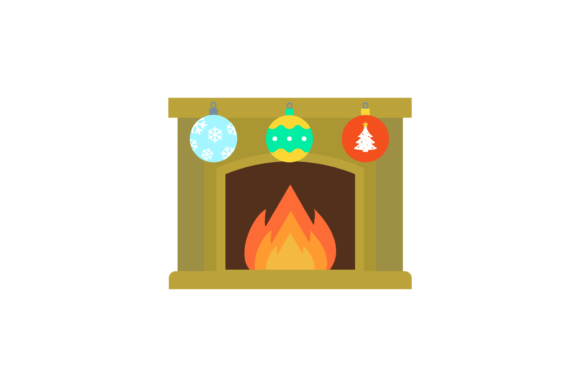 Christmas Fireplace Vector-247 Illustrations for Content Publishing