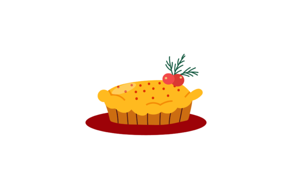 Christmas Ornament Pie Cake Design Xmas Illustrations