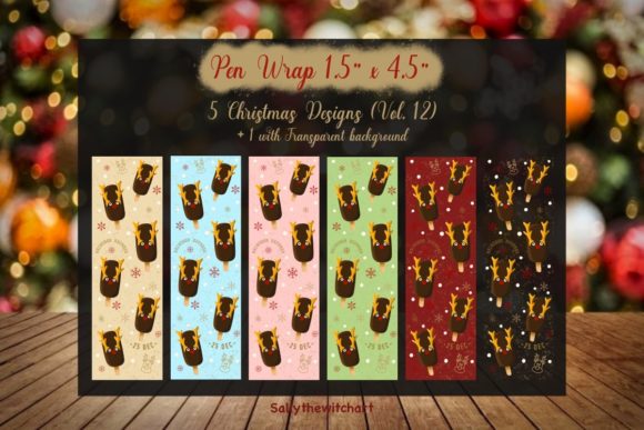 Christmas Pen Wraps Color Set in PNG for Illustrations