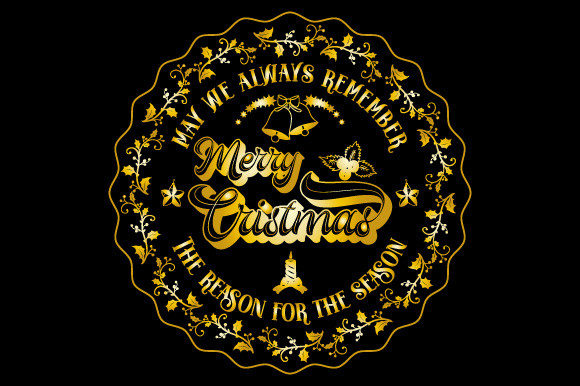 Christmas Quote Gold Frame SVG EPS PNG for Illustrations