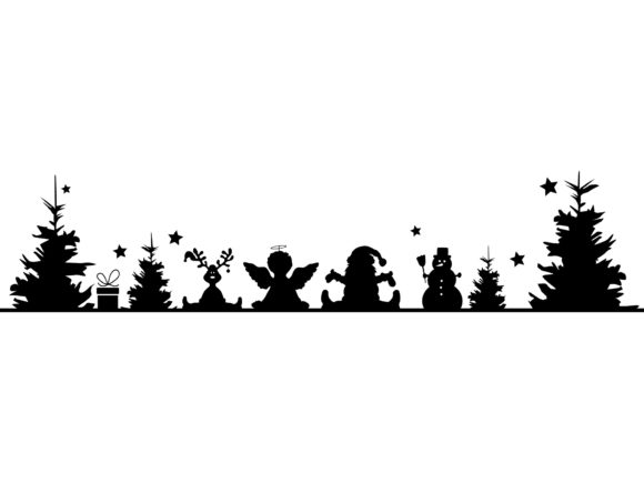 Christmas Silhouette Landscape Illustrations for Content Publishing