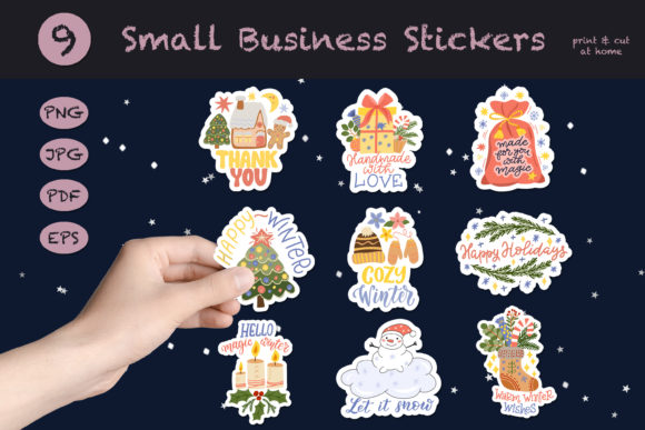 Christmas Small Business Stickers for Festive Branding