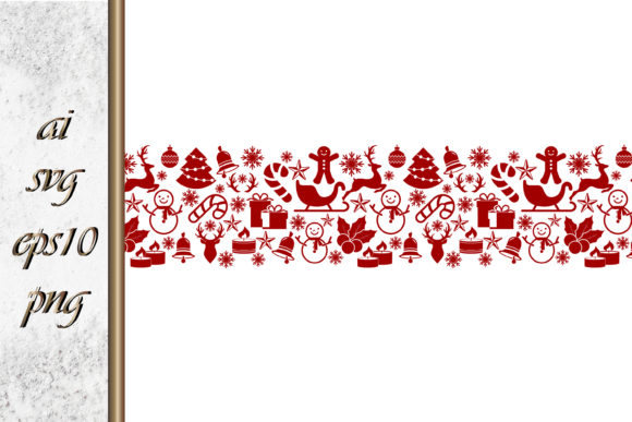 Christmas Stencil Seamless Border Vector for Blog and Web Design