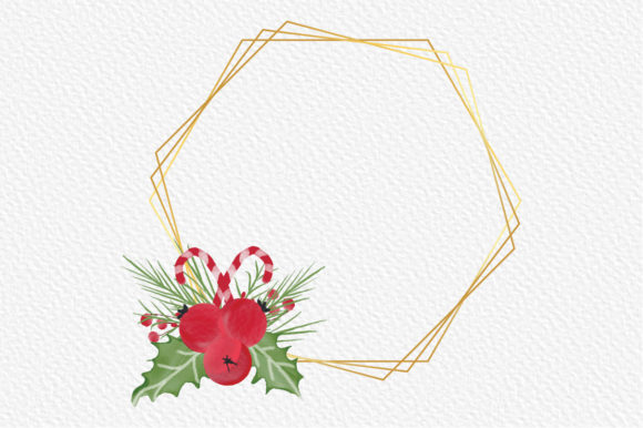 Christmas Watercolor Frame 2 Illustrations