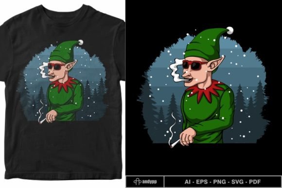 Cool Santa Claus Elf Illustration for Branding and Marketing