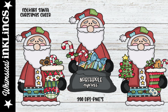 Folkart Santa Christmas Cheer Illustration Review