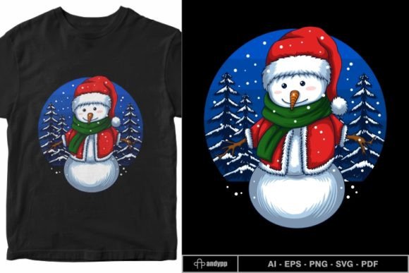 Merry Christmas Snowman Vector Illustration for Branding