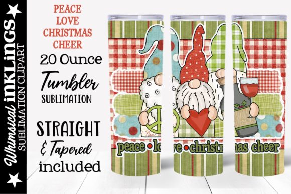 Peace Love Christmas Cheer Tumbler Illustrations