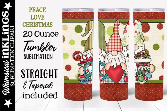 Peace Love Christmas Tumbler Illustration for Web & Editorial Use