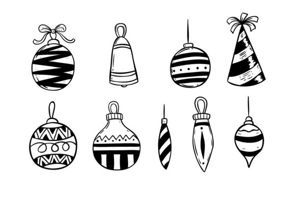 Set of Doodle Christmas Light Illustrations