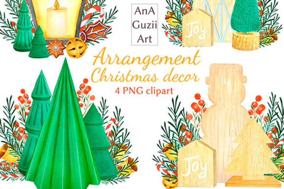 Watercolor Winter Christmas Clipart for Illustrations